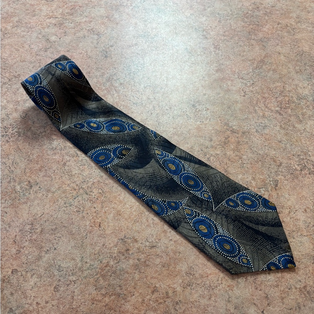 Elegant Blue and Gray Paisley Men's Tie